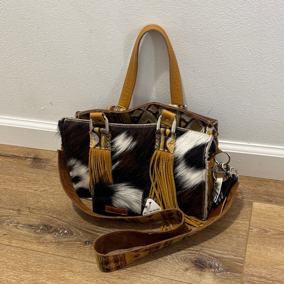 Holy Cow Couture Stylish Brown and Black Women's Bag with card holder
